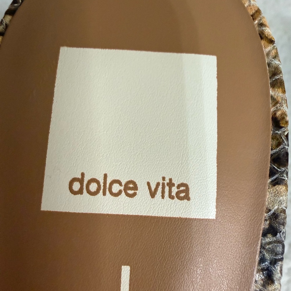 Dolce Vita Brown Snakeskin Heels - Picture 7 of 13